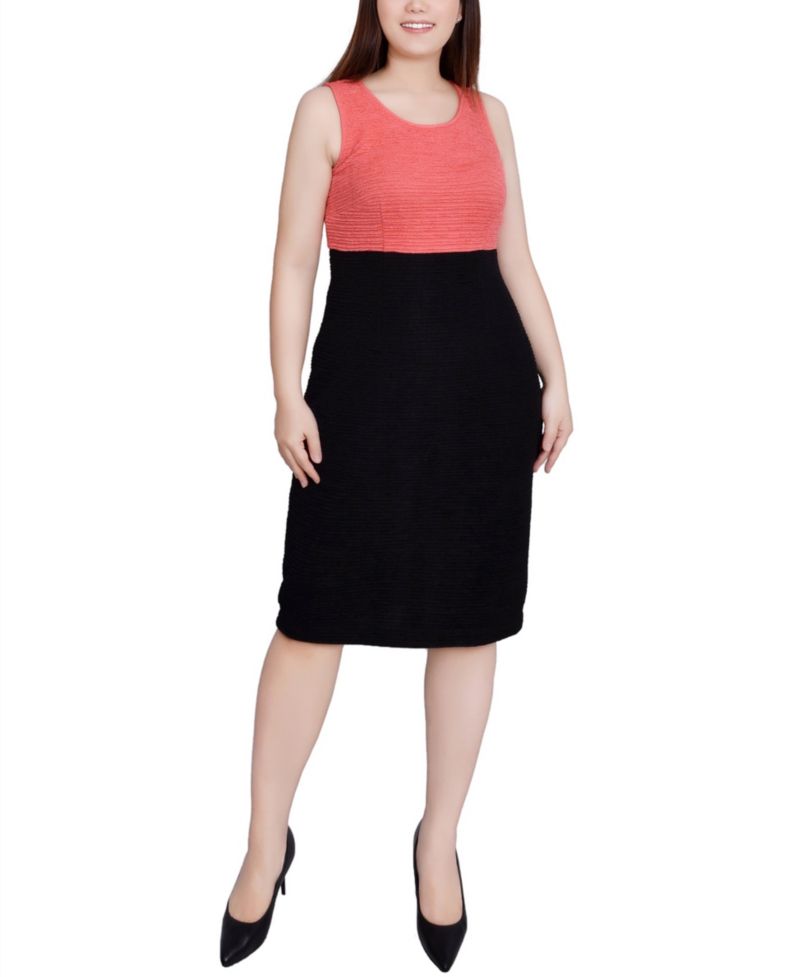 Petite Lace-Detail 2 Piece Textured Knit Dress Set