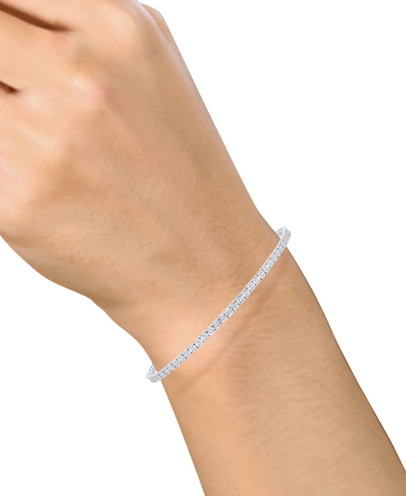 Diamond Illusion Bangle Bracelet (1/4 ct. t.w.) in Sterling Silver