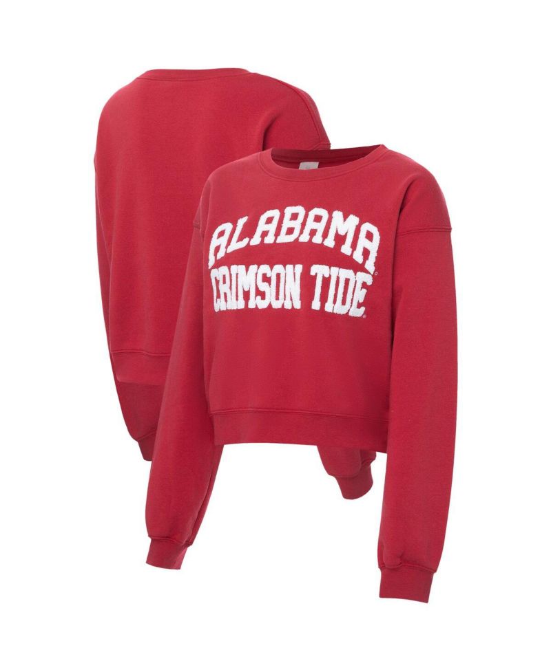 Women's Crimson Alabama Crimson Tide Chenille Cropped Sweatshirt
