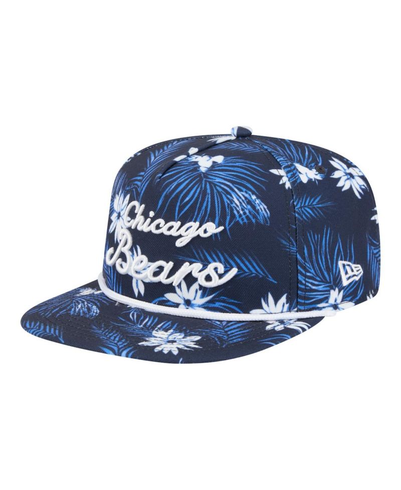 Men's Navy Chicago Bears Palm Print A-Frame 9FIFTY Snapback Hat