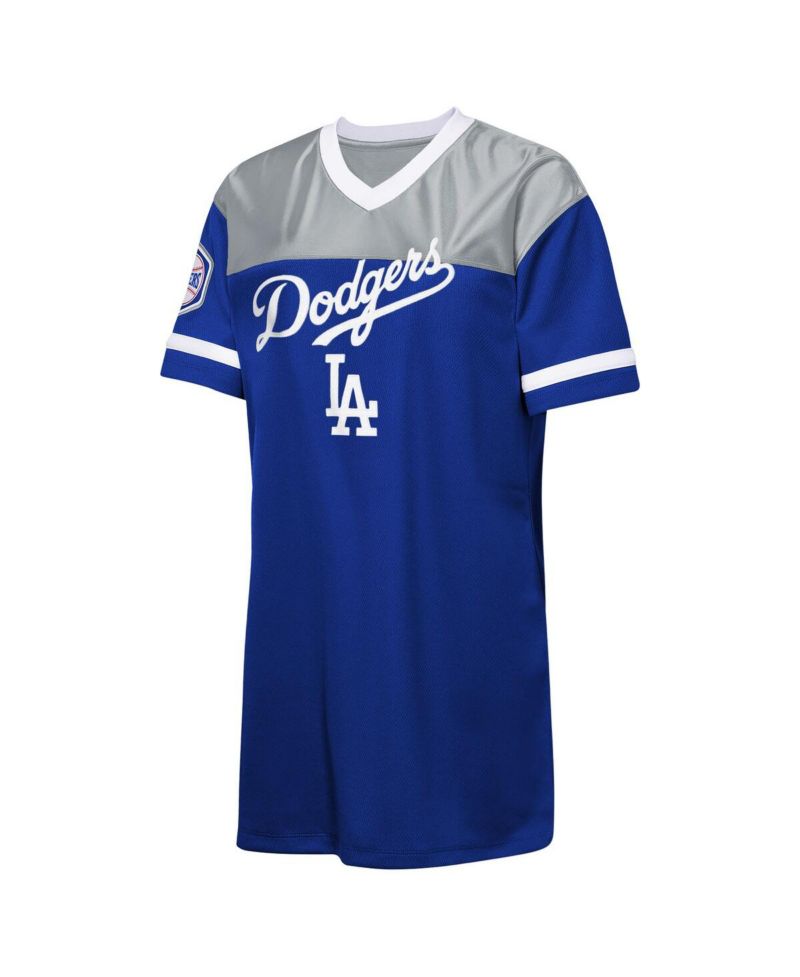 Big Girls Royal Los Angeles Dodgers Big League Cheer V-Neck T-Shirt Dress