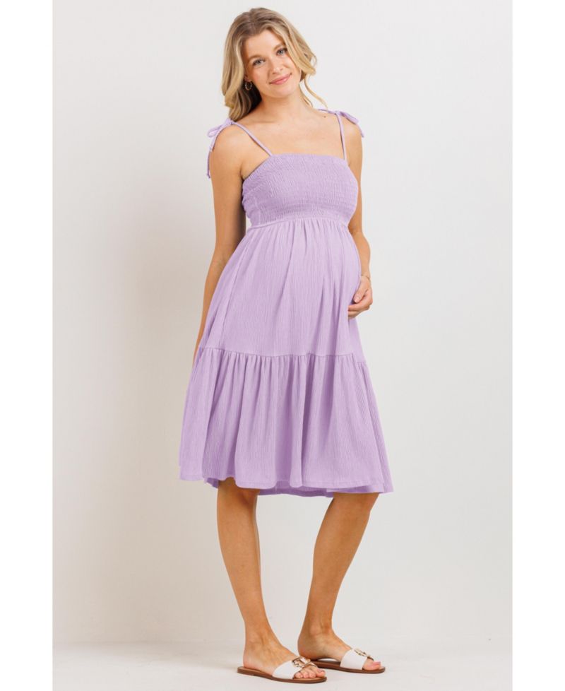 Women's Tiered Smocked Sundress with Tie Straps