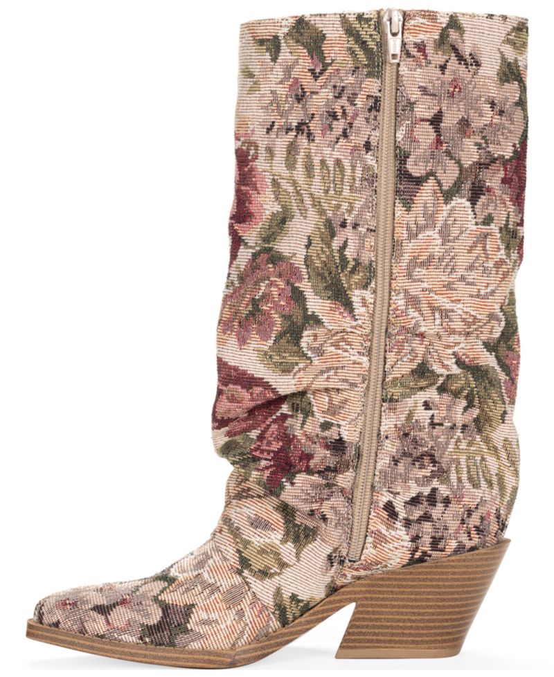 Women's Piippa Floral Tapestry Slouch Mid-Shaft Western Boots