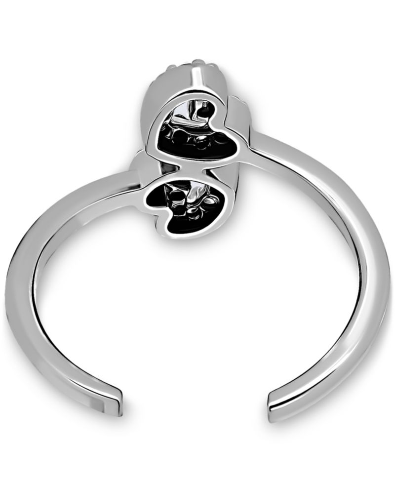 Cubic Zirconia Double Heart Toe Ring