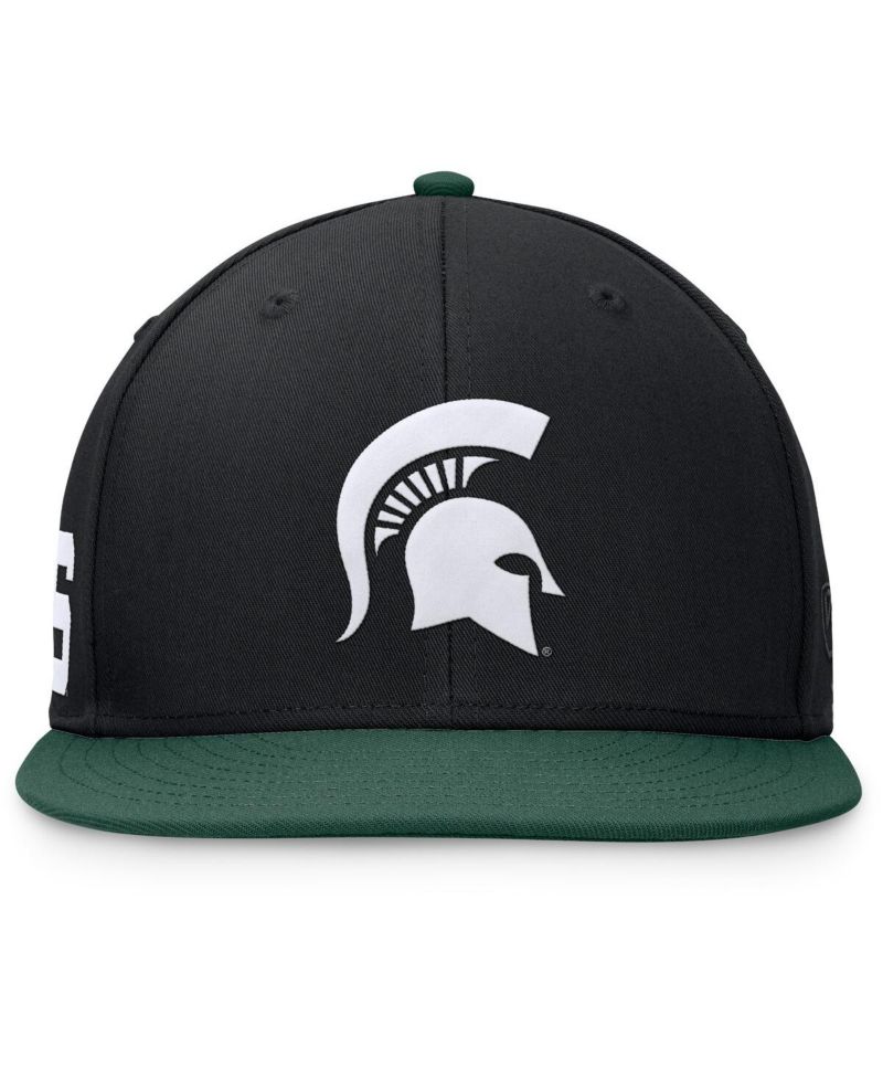 Men's Black/Green Michigan State Spartans Rally Two-Tone Fitted Hat