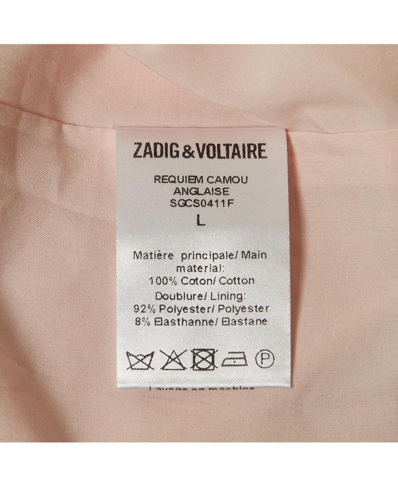 Women's Pre-Owned Zadig and Voltaire Pink/yellow Camouflage Print Broderie Anglaise Cotton Requiem Dress