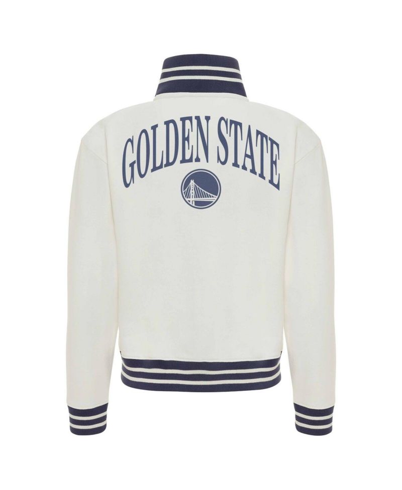 Women's Cream Golden State Warriors Athletic Club Collection Sutton French Terry Full-Zip Jacket