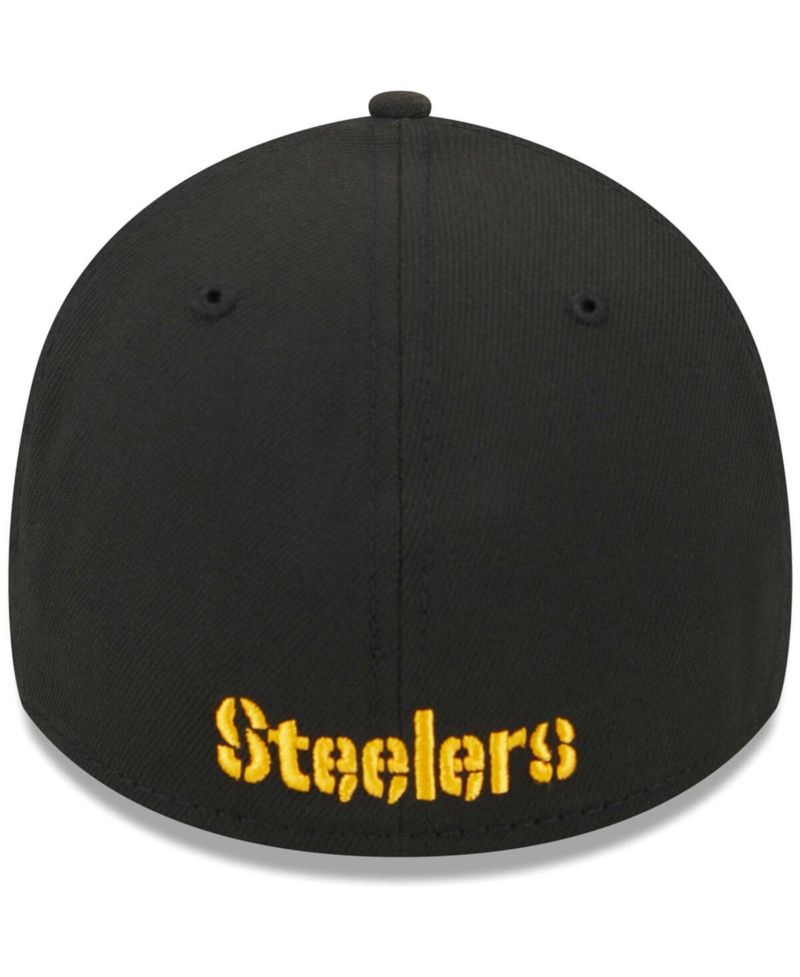 Men's Black Pittsburgh Steelers Main 39THIRTY Flex Hat