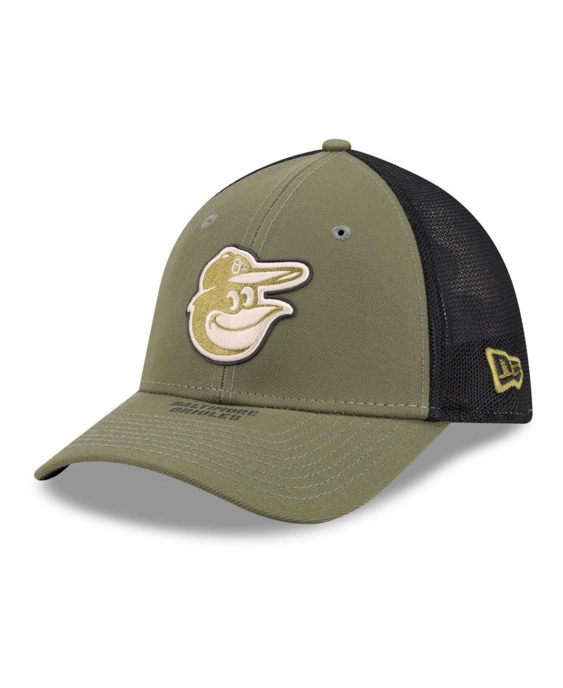 Men's Olive Baltimore Orioles 2026 Armed Forces Day 39THIRTY M-Crown Flex Hat