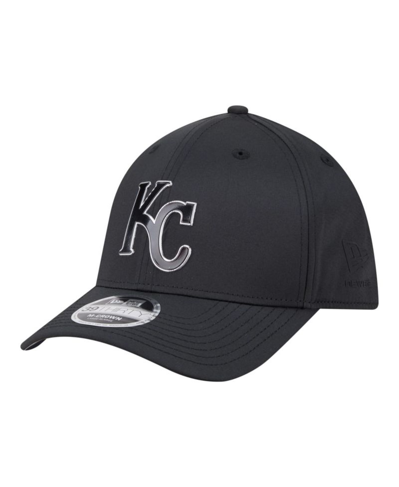 Men's Black Kansas City Royals Metallic 39THIRTY M-Crown Flex Hat