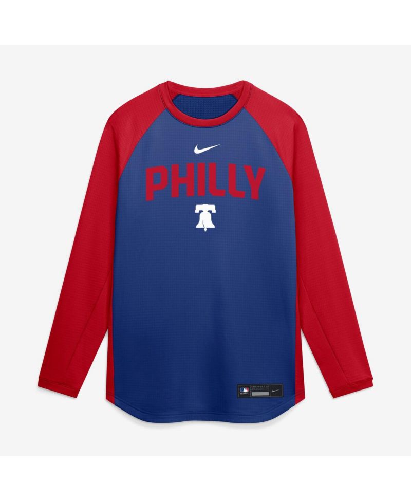 Men's Royal Philadelphia Phillies Authentic Collection Raglan Dri-FIT Sweatshirt