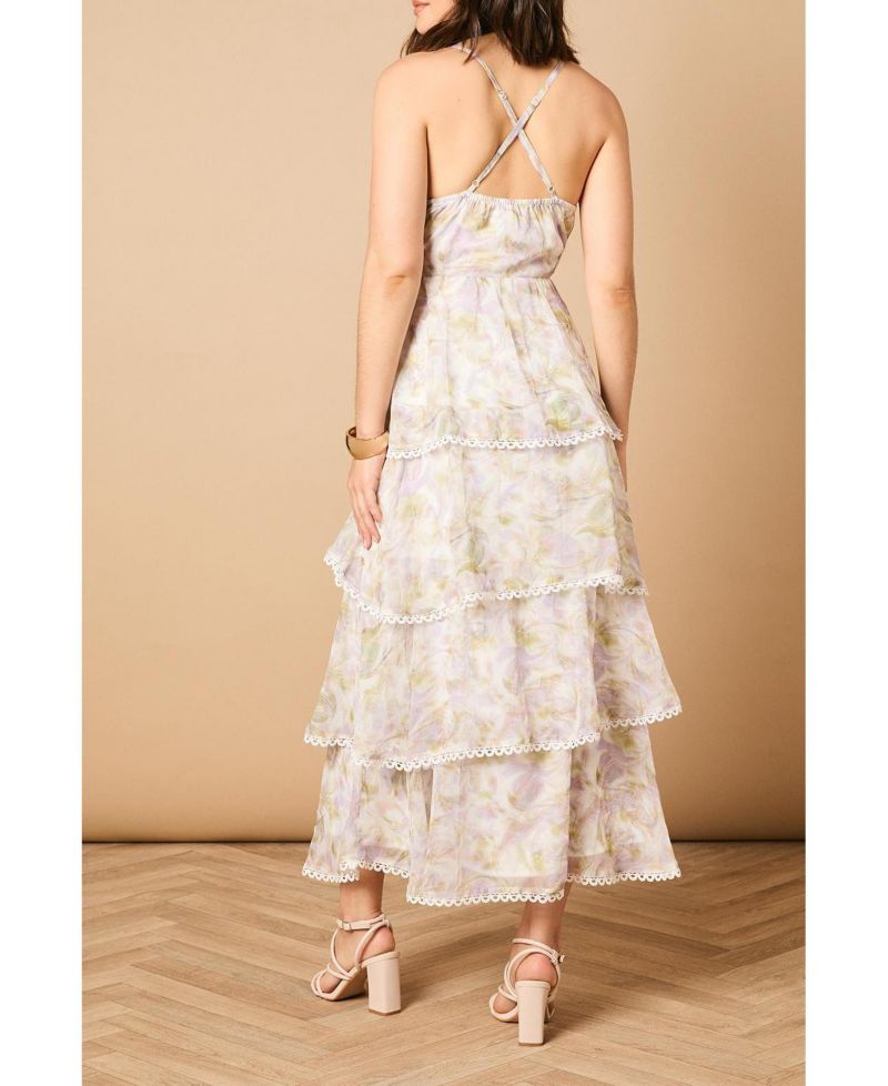 Women's Tiered Spaghetti Strap Maxi Dress