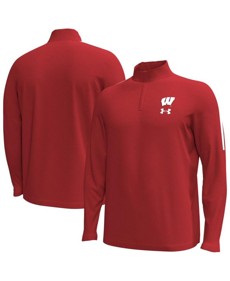 Men's Red Wisconsin Badgers Playoff Performance Quarter-Zip Jacket