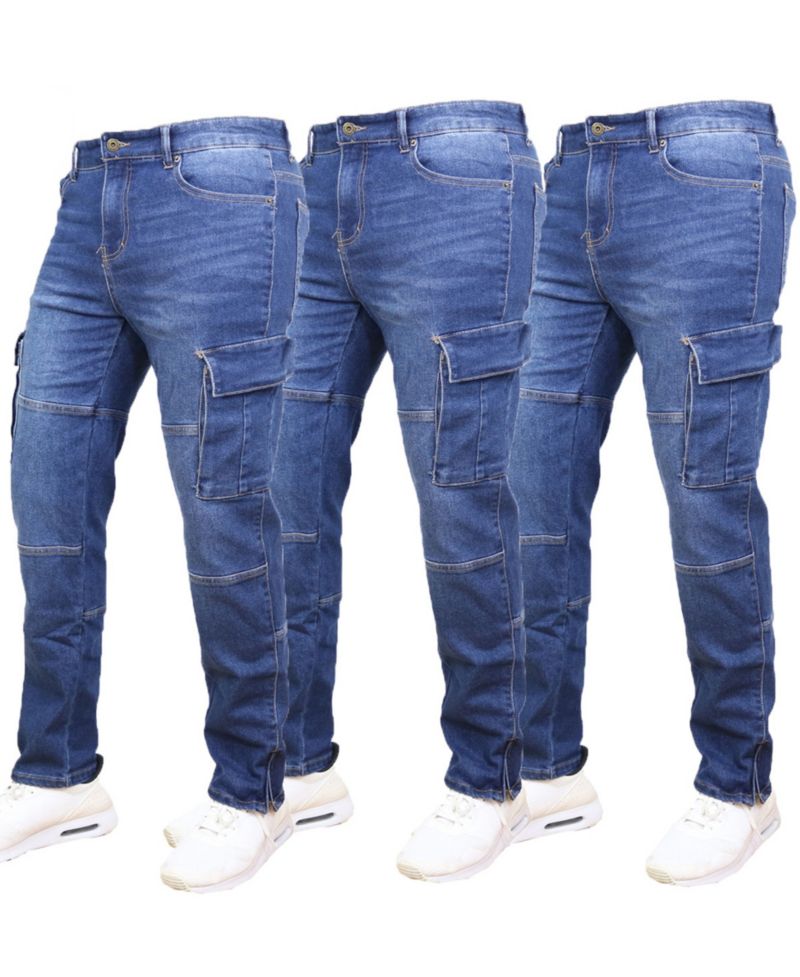 Men's 3-Pack Stretch Cargo Pocket Jeans