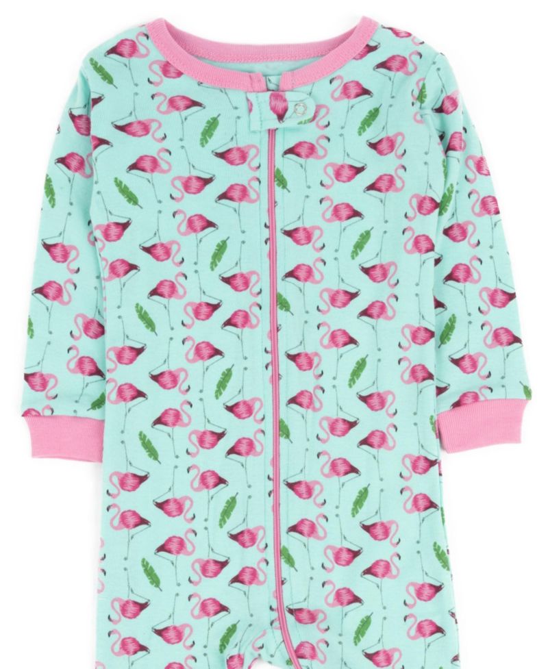 Baby Girls Matching Family One-Piece Cotton Sleep 'n Play Footed Pajamas - Animals and Wildlife Prints