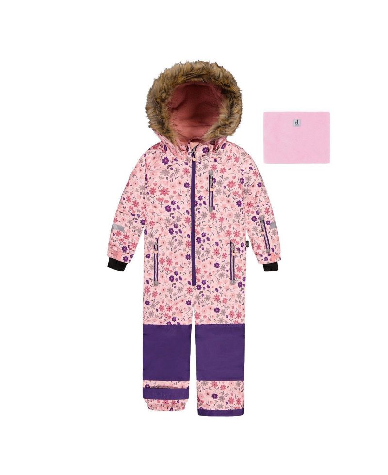 Little and Big Girl (6-14) One Piece Play Snowsuit Mini Flower Print