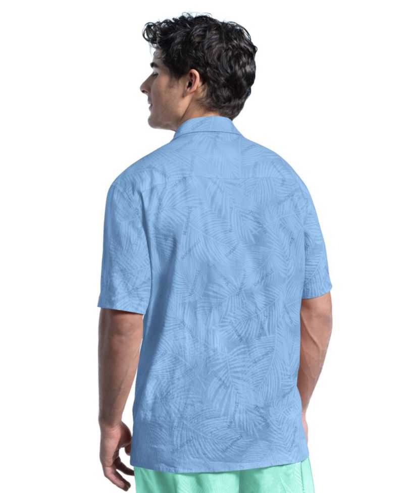 Men's Blue Miami Marlins Linen Party Button-Up Shirt