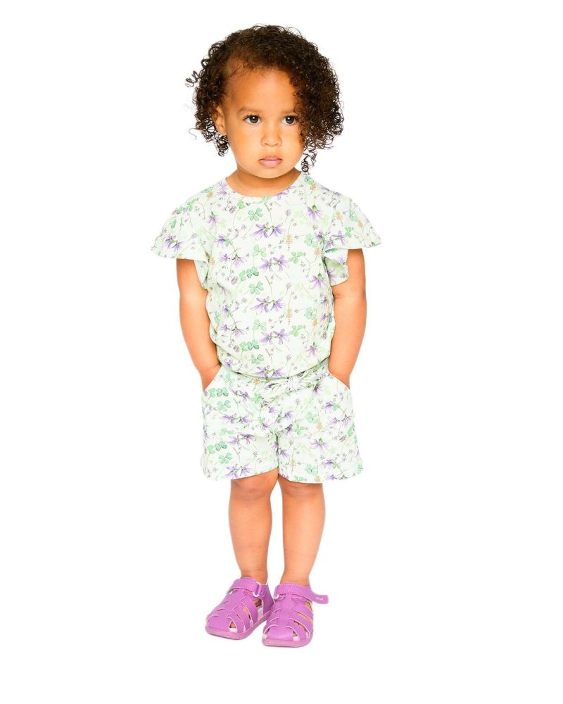 Baby Girl Jersey Shorts Printed Flowers - Baby