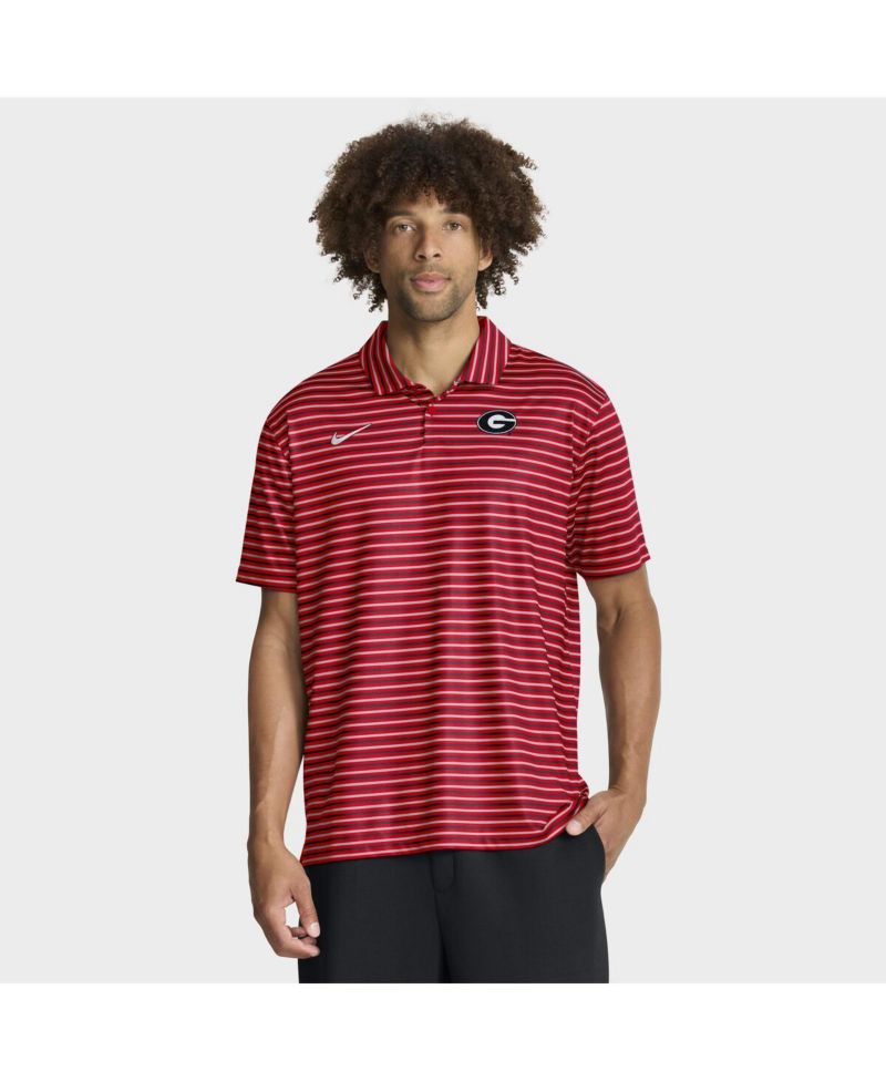 Men's Red Georgia Bulldogs 2025 Coaches Premium Tour Stripe Dri-FIT Polo Shirt