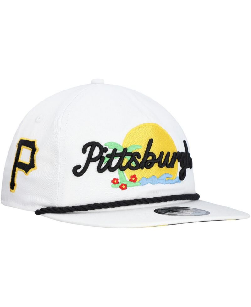 Men's White Pittsburgh Pirates Paradise Golfer Adjustable Hat