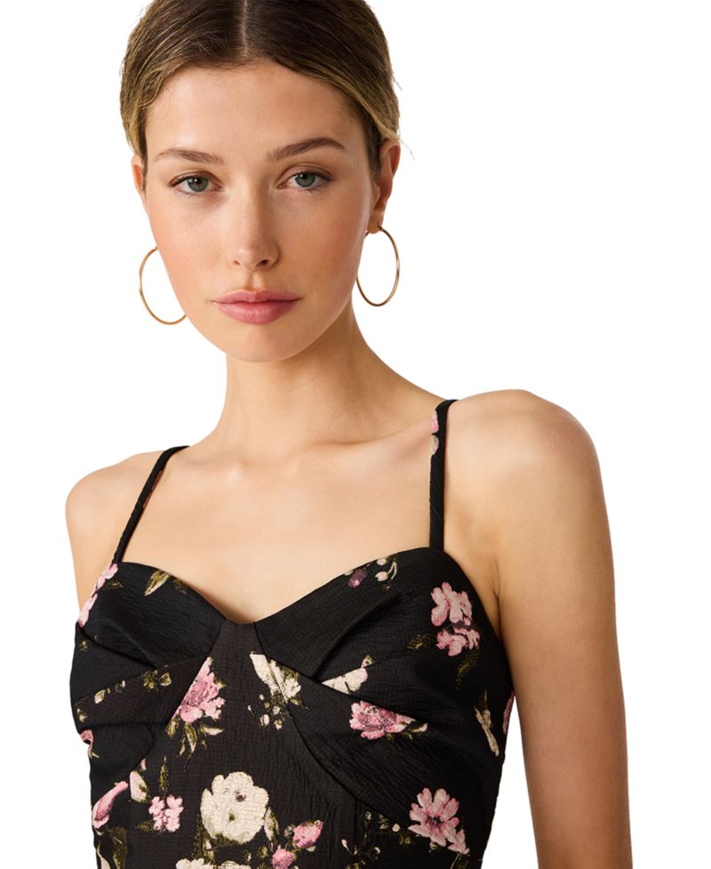 Women's Sweetheart Mini Floral-Print Fit & Flare Dress