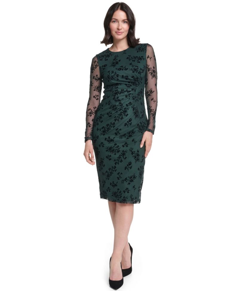 Petite Crew Neck Midi Dress