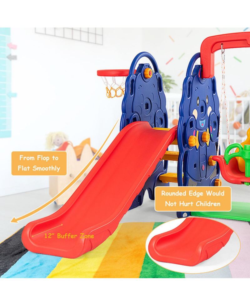 Kids All in One Climber/Slide/Swing Playset with Basketball Hoop - 3 in 1 Set