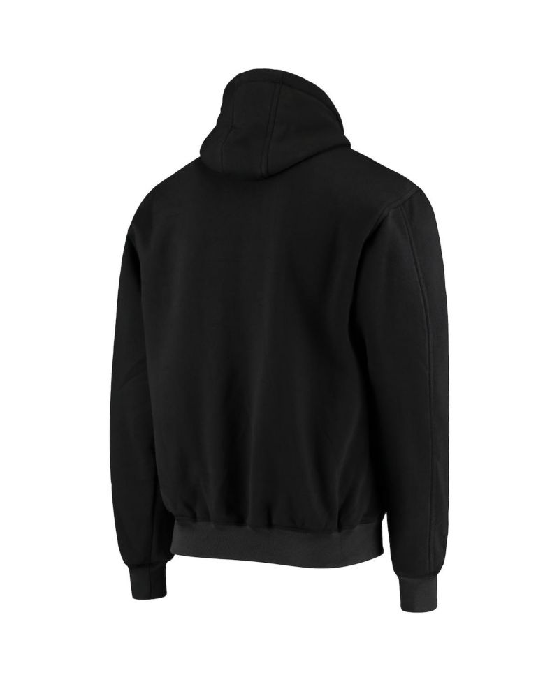 Men's Black New Orleans Saints Craftsman Thermal-Lined Full-Zip Hoodie