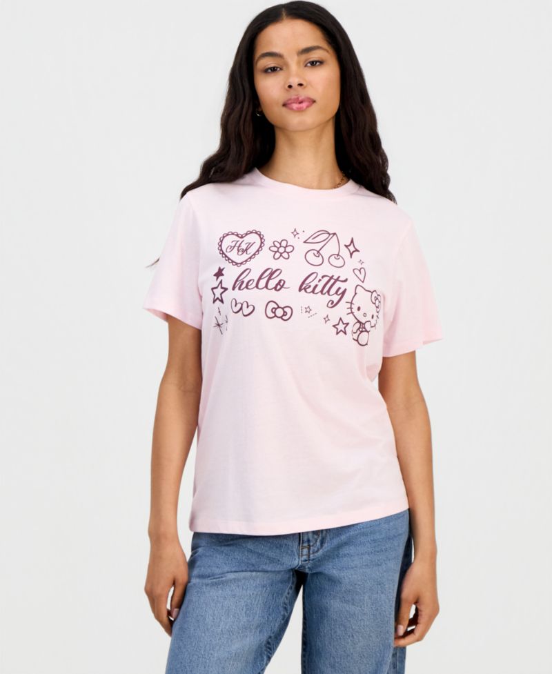 Juniors' Hello Kitty Icons Graphic-Print Tee