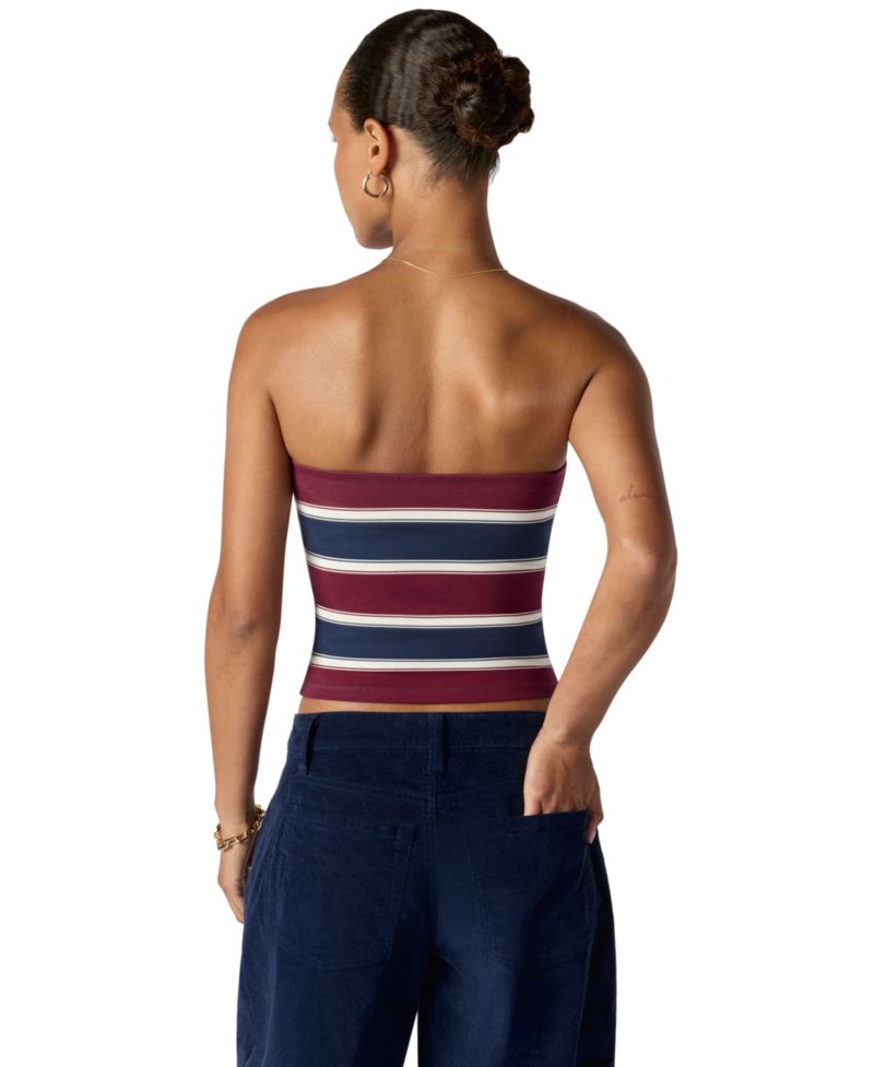 Juniors' Striped Stretch Strapless Tube Top
