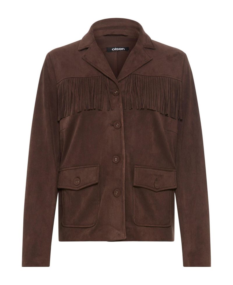 Faux Suede Fringe Jacket