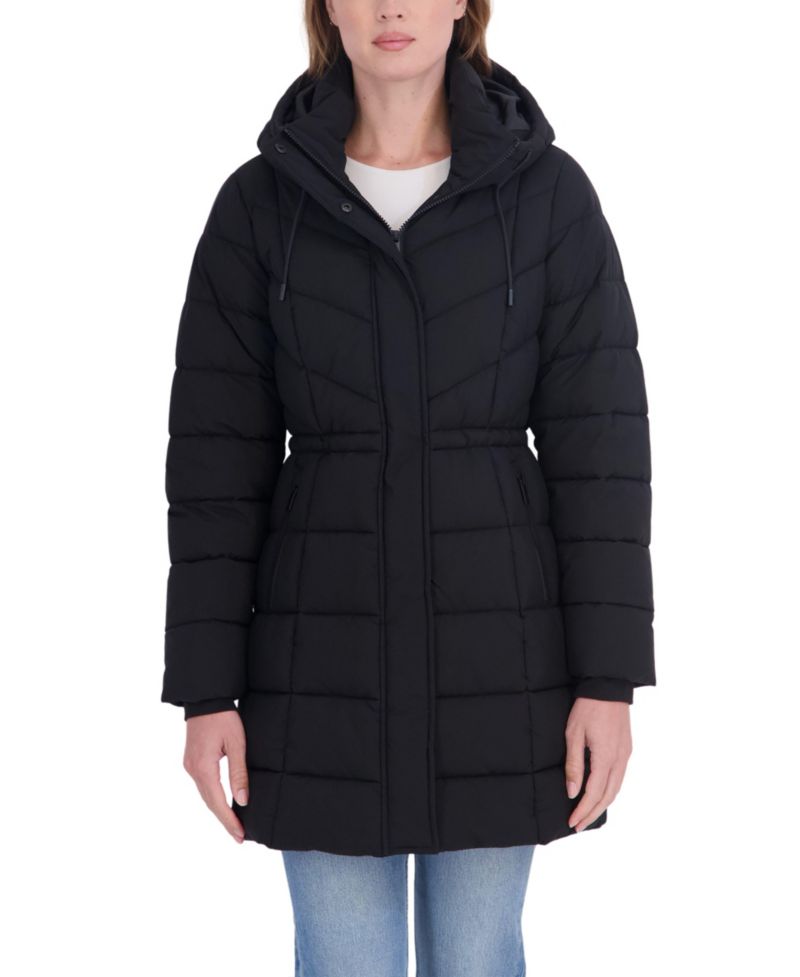 Women's 3/4 Hooded Anorak Puffer Coat