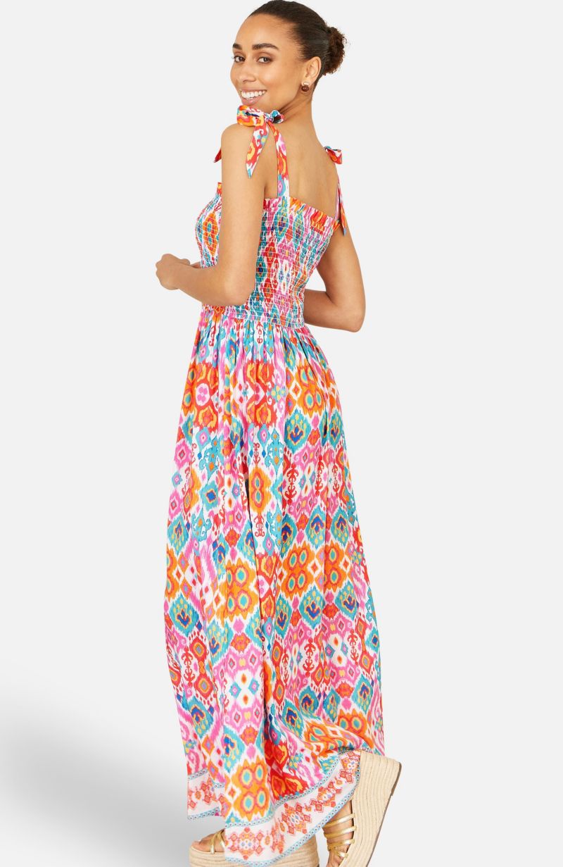 Women's Ikat Print Maxi Sun Dress