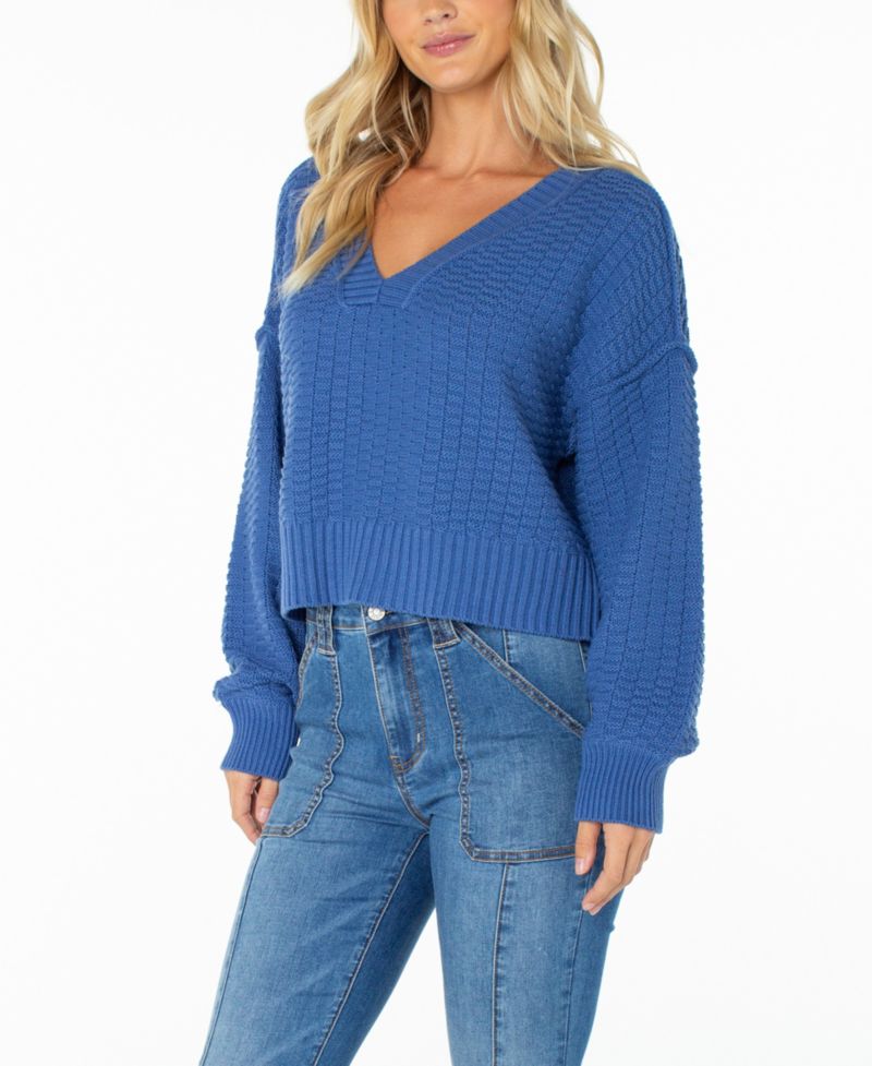 Women's Study Hall V-Neck Cropped Sweater