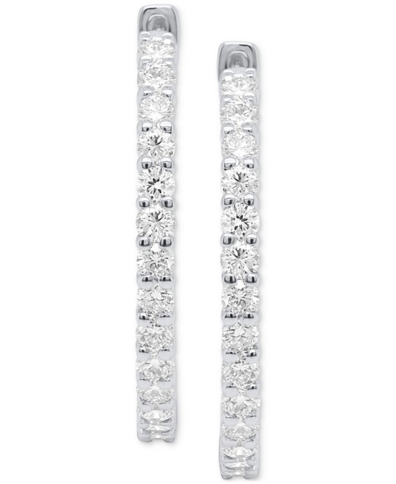 Lab Grown Diamond Hoop Earrings (2 ct. t.w.) in Sterling Silver or 14K Gold-Plated Sterling Silver