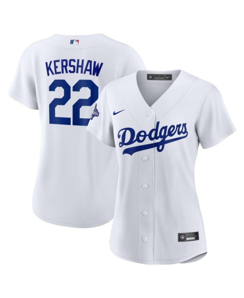 Women's Clayton Kershaw White Los Angeles Dodgers Home 2025 World Series Champions Replica Jersey