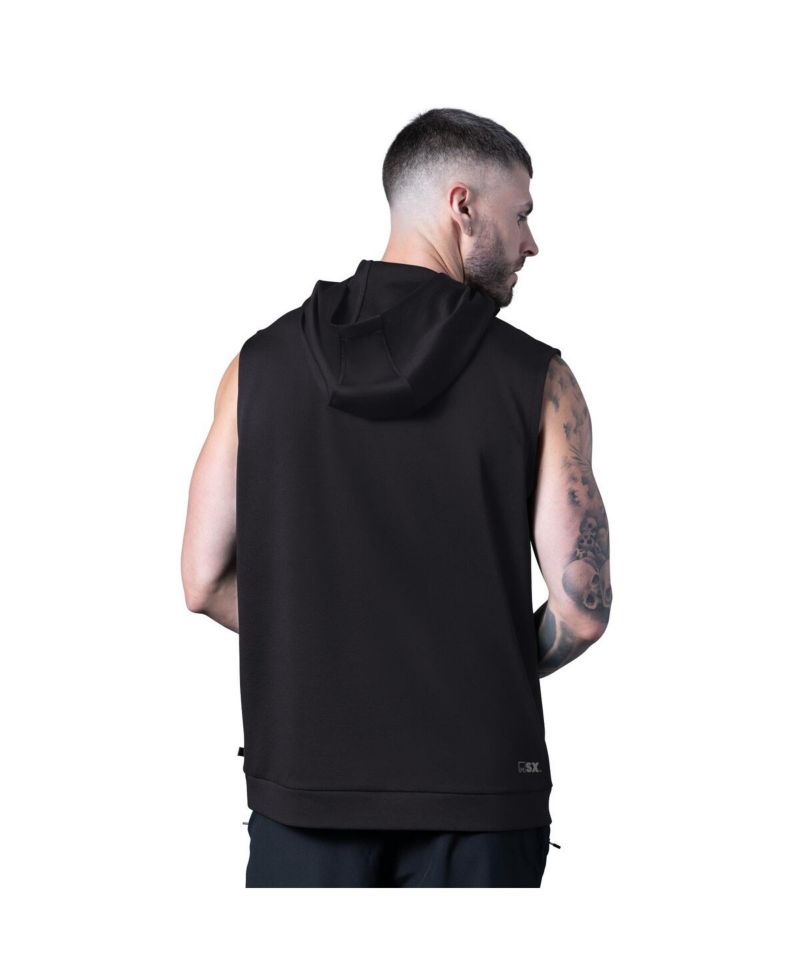 Men's Black Las Vegas Raiders Tri-Blend Rebound Sleeveless Hoodie