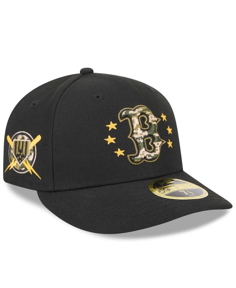Men's Black Boston Red Sox 2024 Armed Forces Day Low Profile 59FIFTY Fitted Hat