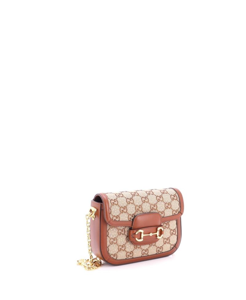 Mini Horsebit 1955 Shoulder Bag Crystal Embellished GG Canvas