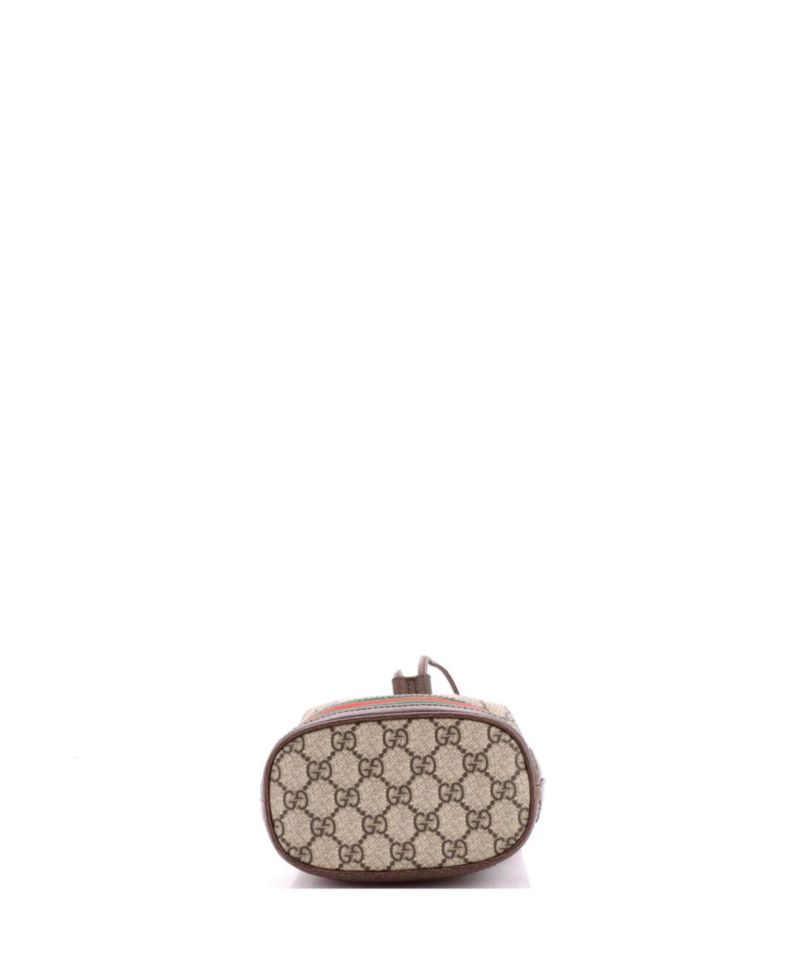 Mini Ophidia Crossbody Coated Canvas Bucket Bag