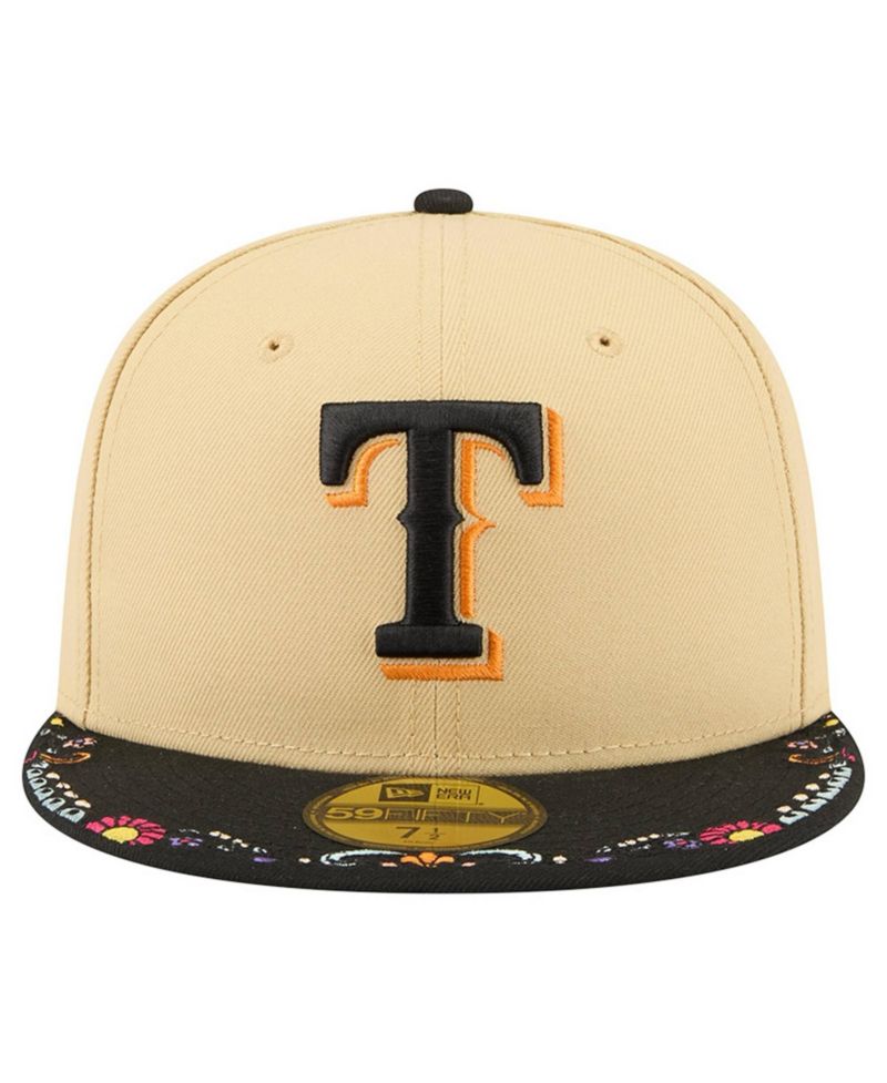 Men's Light Beige Texas Rangers Two-Tone Embroidered Visor 59FIFTY Fitted Hat