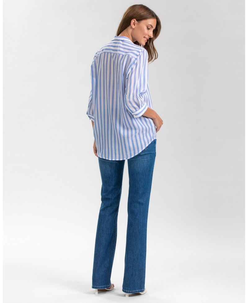 Maternity Classic Collared 3/4 Sleeve Blouse Panarea