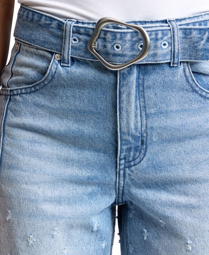 Women's Distress Darted Straight Jeans