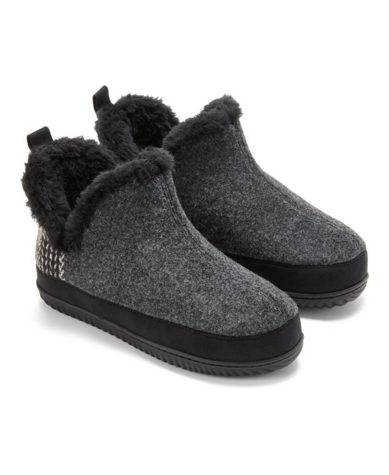 Women's Felted and Plaid Boot Slipper