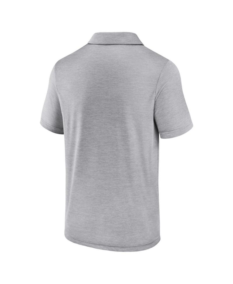 Men's Gray Oklahoma Sooners Striated Primary Logo Polo Shirt