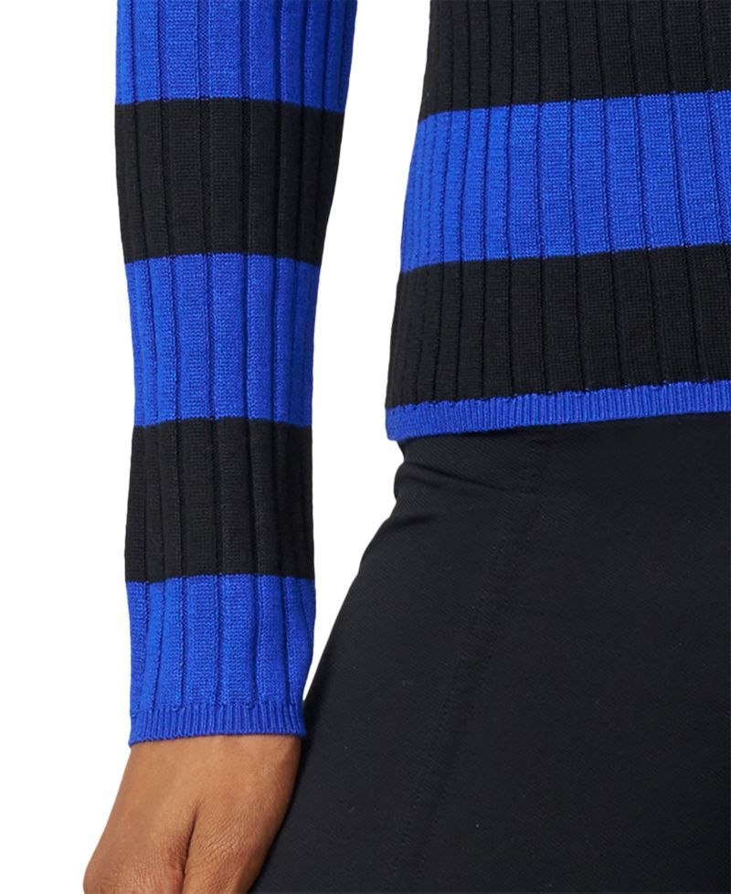 Women's Striped Ribbed Crewneck Sweater