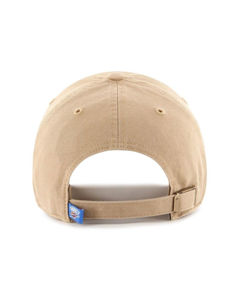 Men's Khaki Oklahoma City Thunder Logo Clean Up Adjustable Hat