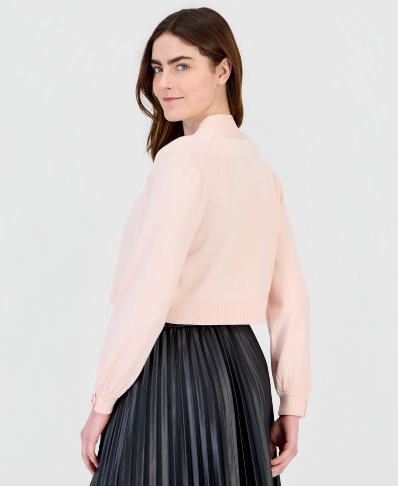 Women's Button Cuff Front Cropped Shrug