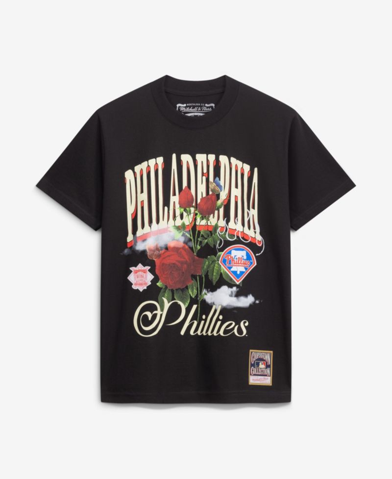 Men's Black Philadelphia Phillies Cooperstown Floral T-Shirt
