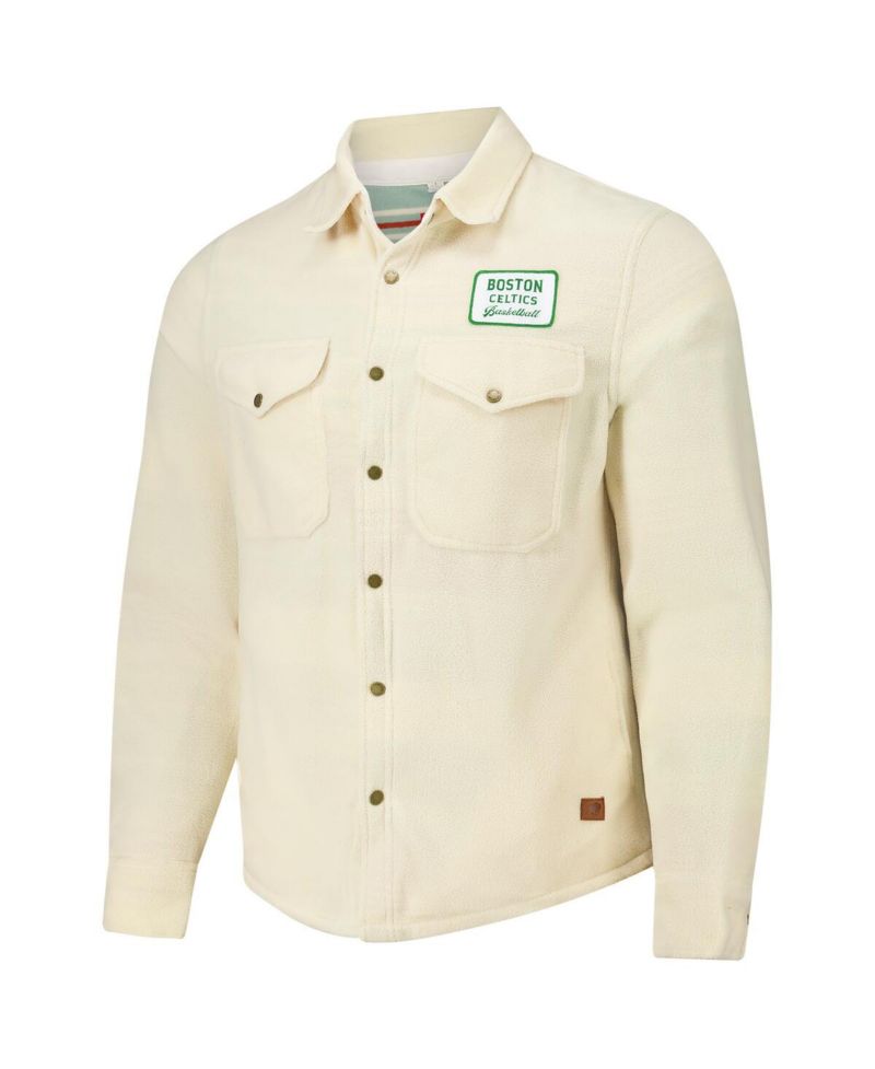 Men's and Women's Cream Boston Celtics High Country Reeves Full-Button Long Sleeve Shirt